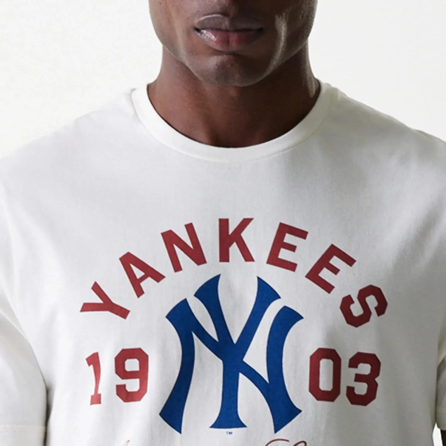 New York Yankees MLB Wordmark Open White T-Shirt - Image 5