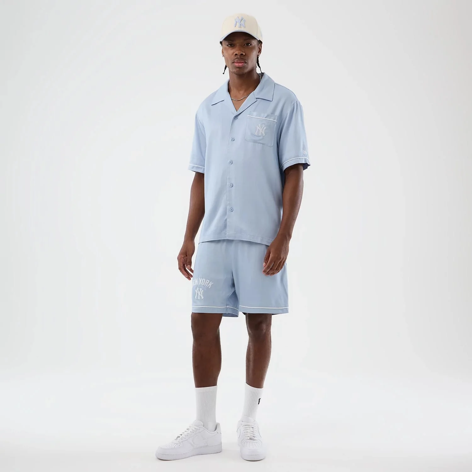 New York Yankees MLB Woven Pastel Blue Shorts - Image 8