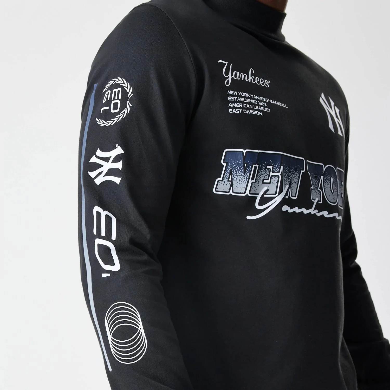 New York Yankees Modern Driver Black Long Sleeve T-Shirt - Image 2