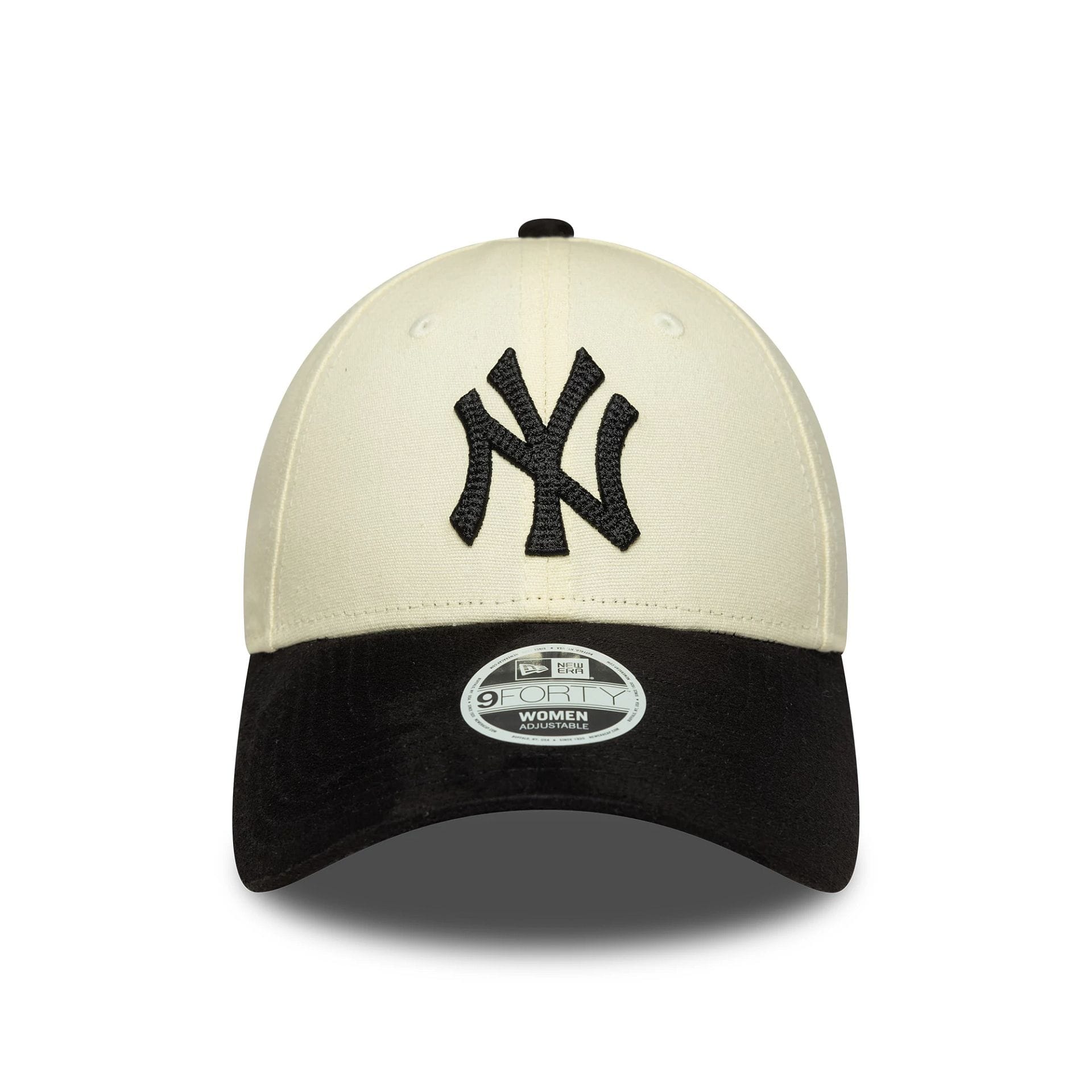 New York Yankees Womens MLB Faux Suede Light Beige 9FORTY Adjustable Cap - Image 2