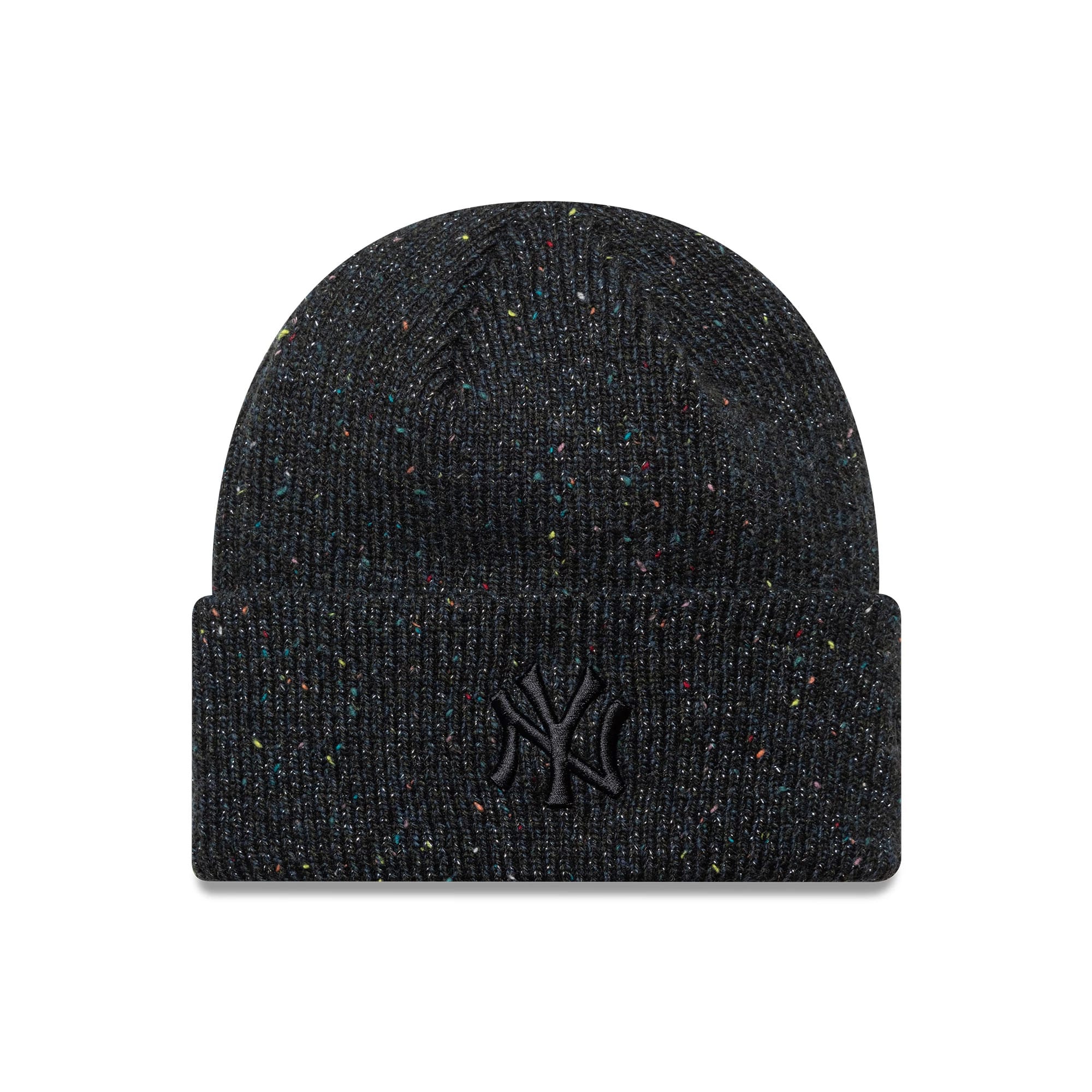 New York Yankees Womens MLB Glitter Black Cuff Knit Beanie Hat