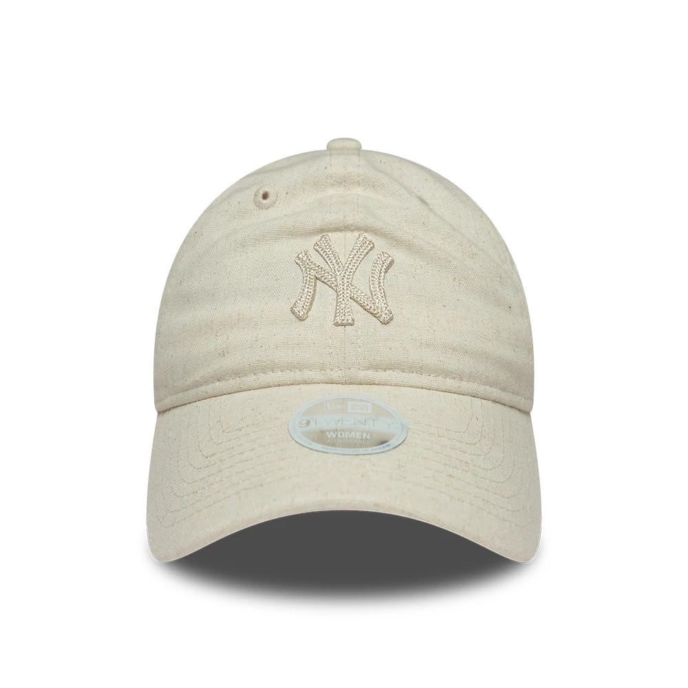 New York Yankees Womens MLB Linen Light Beige 9TWENTY Adjustable Cap - Image 2