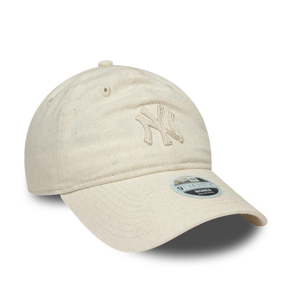 New York Yankees Womens MLB Linen Light Beige 9TWENTY Adjustable Cap - Image 3