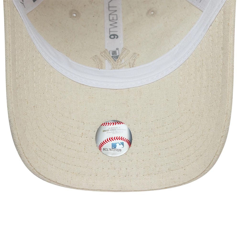 New York Yankees Womens MLB Linen Light Beige 9TWENTY Adjustable Cap - Image 5