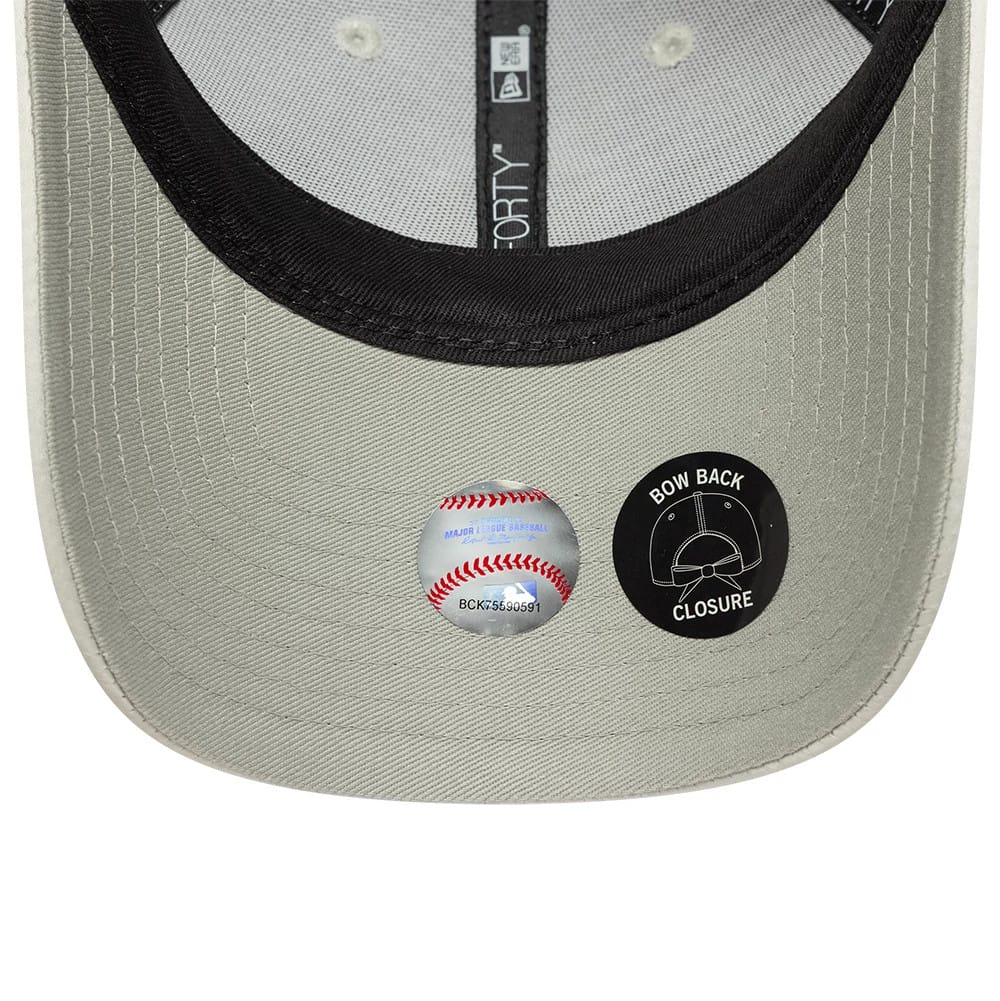 New York Yankees Womens MLB Satin Bow Back Grey 9FORTY Adjustable Cap - Image 5