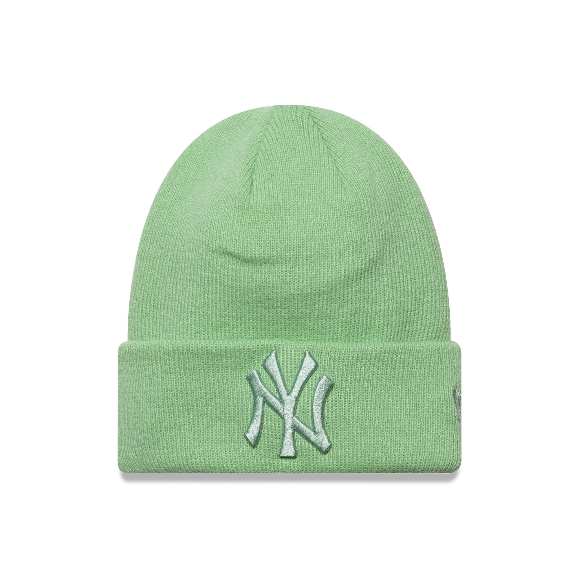 New York Yankees Youth MLB League Essential Pastel Green Cuff Knit Beanie Hat