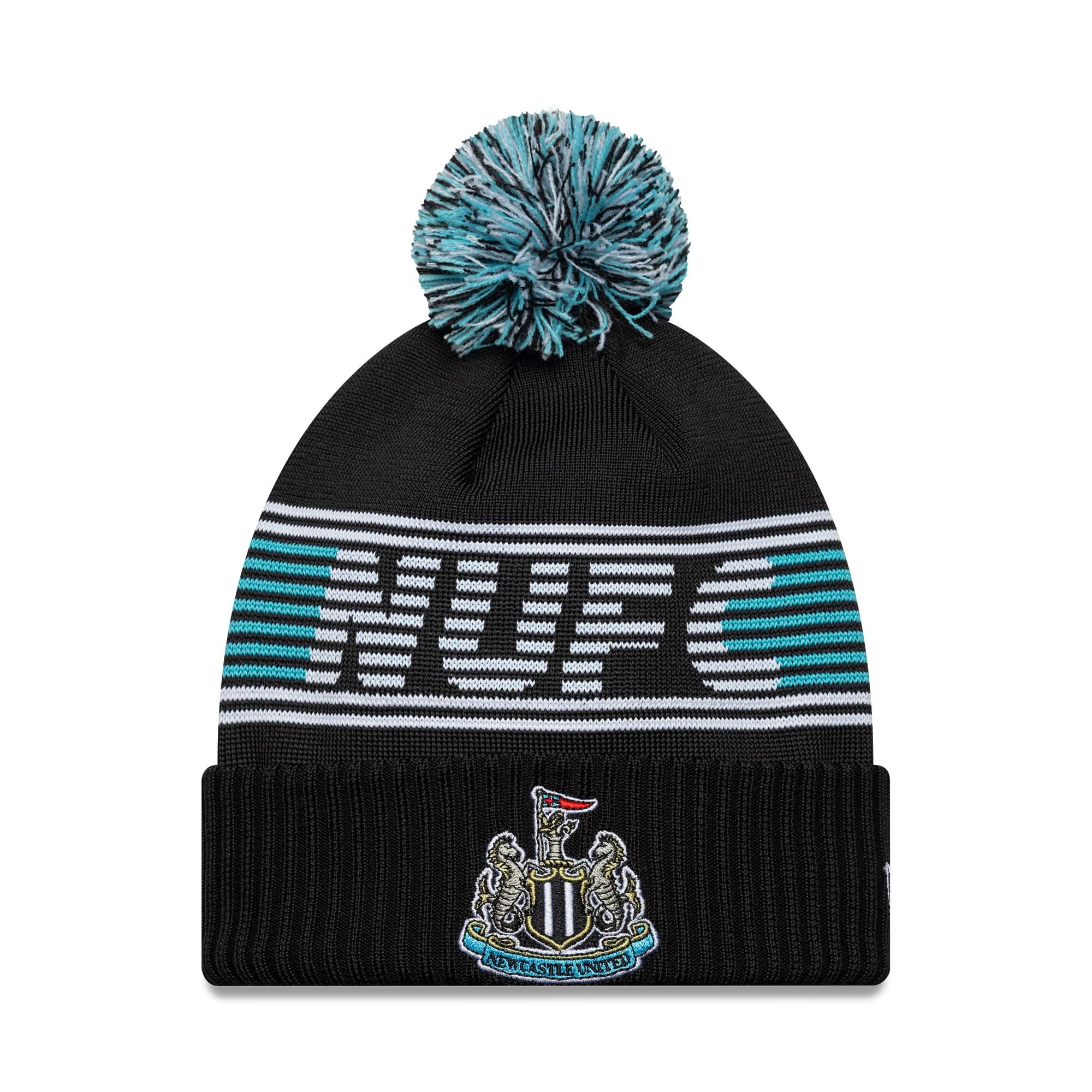 Newcastle United FC Black Bobble Knit Beanie Hat