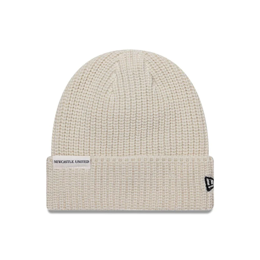 Newcastle United FC Ribbed Light Beige Cuff knit Beanie Hat