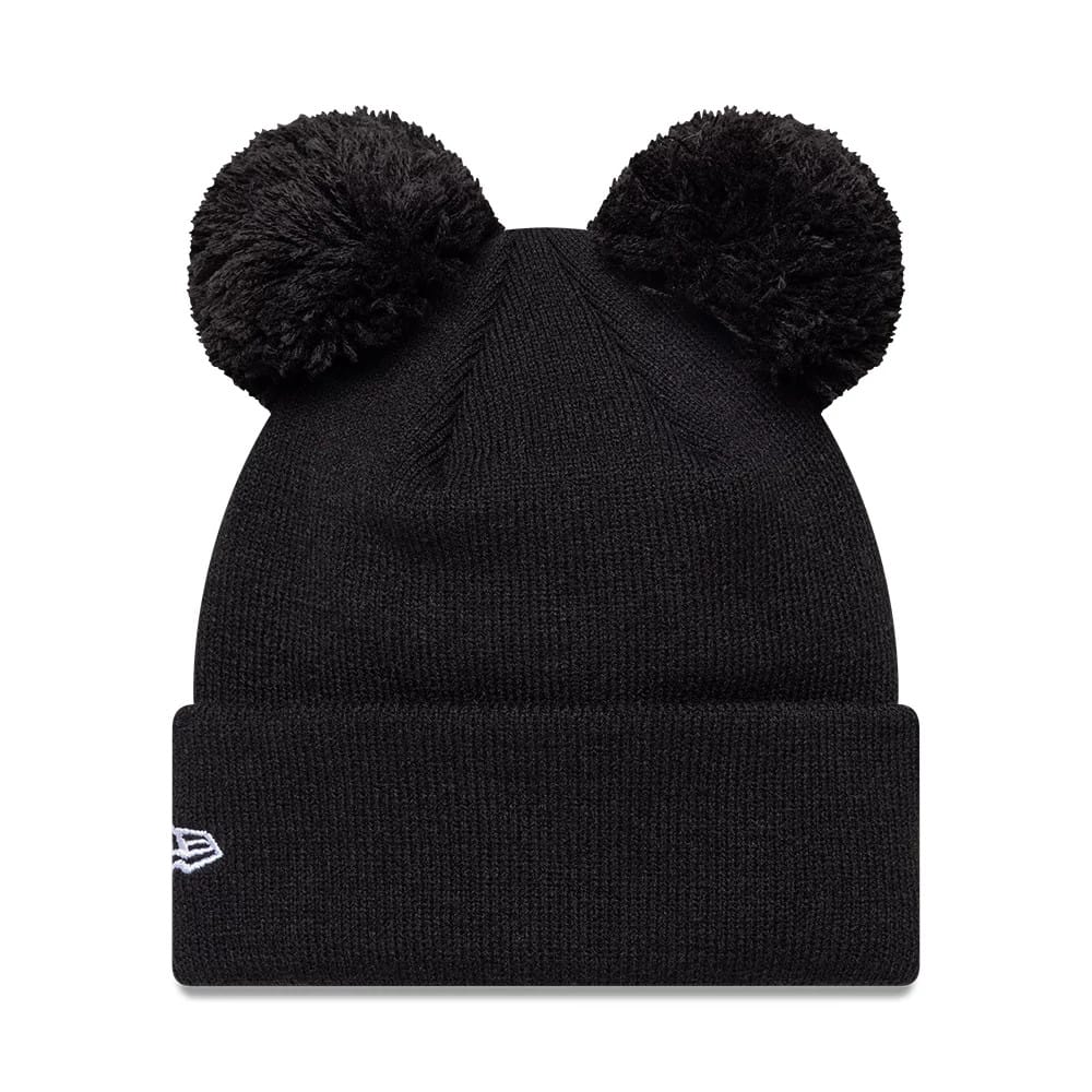 Newcastle United FC Youth Tonal Black Double Pom knit Beanie Hat - Image 2