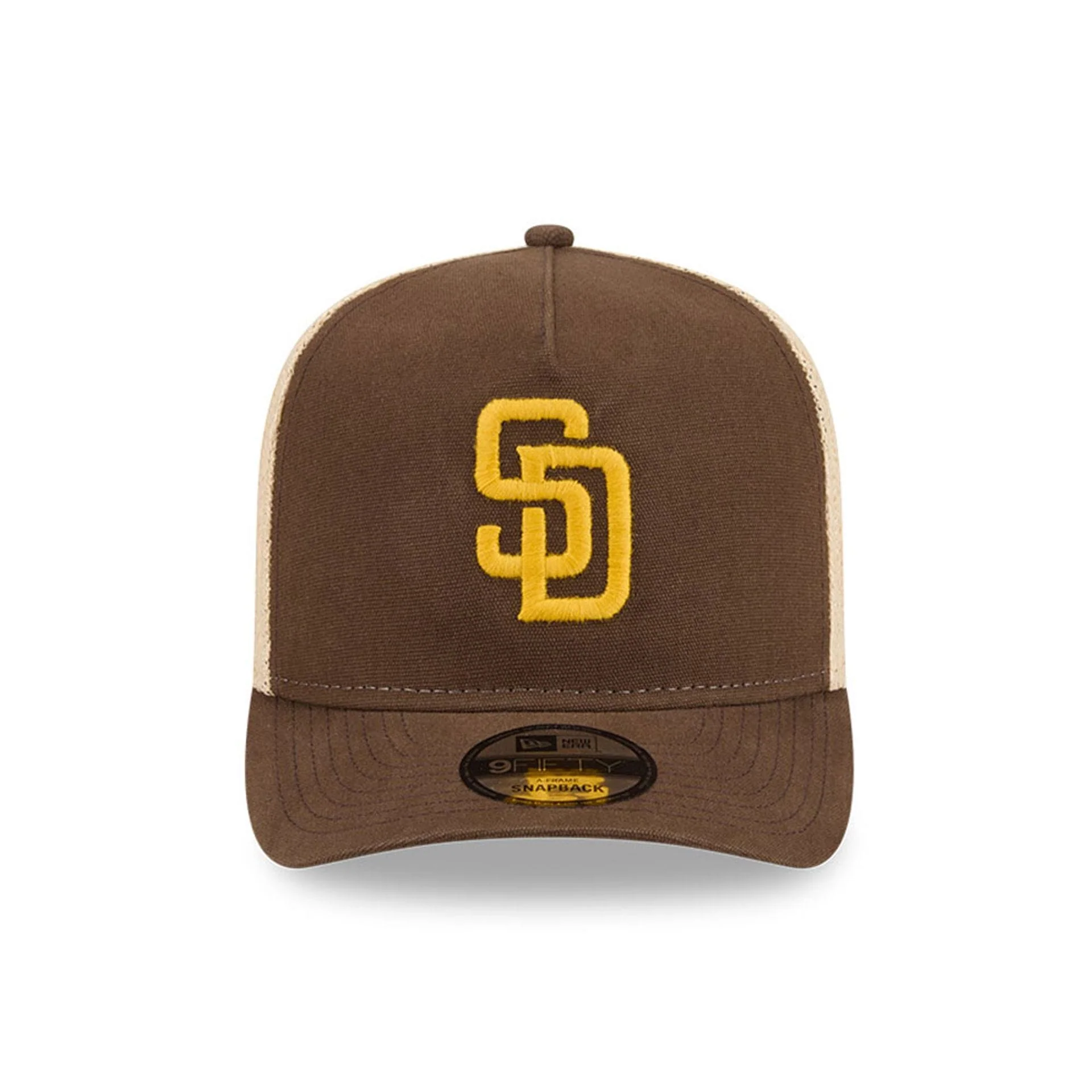 Padres MLB Grained Dark Brown 9FIFTY A-Frame Snapback Adjustable Cap - Image 3
