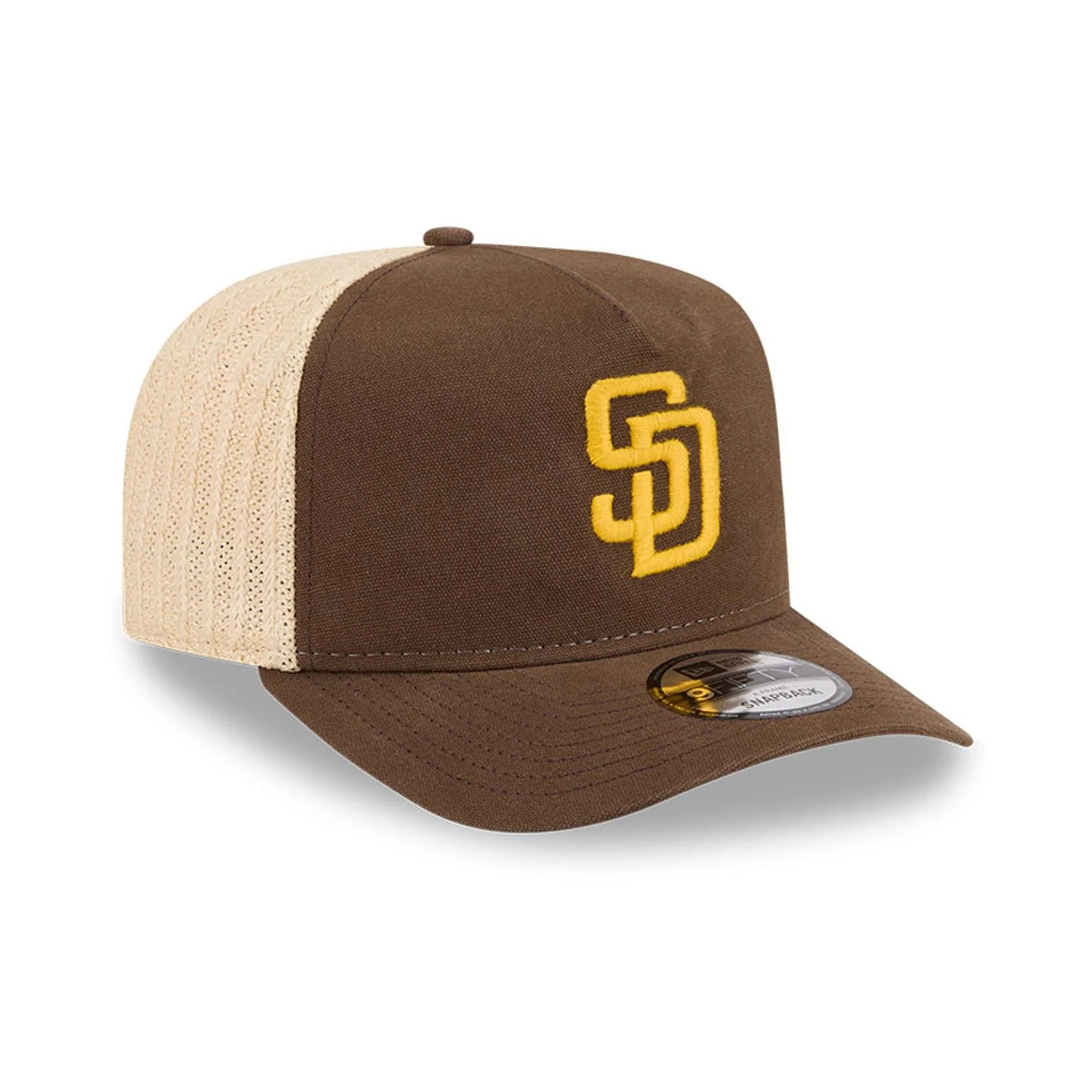 Padres MLB Grained Dark Brown 9FIFTY A-Frame Snapback Adjustable Cap - Image 4