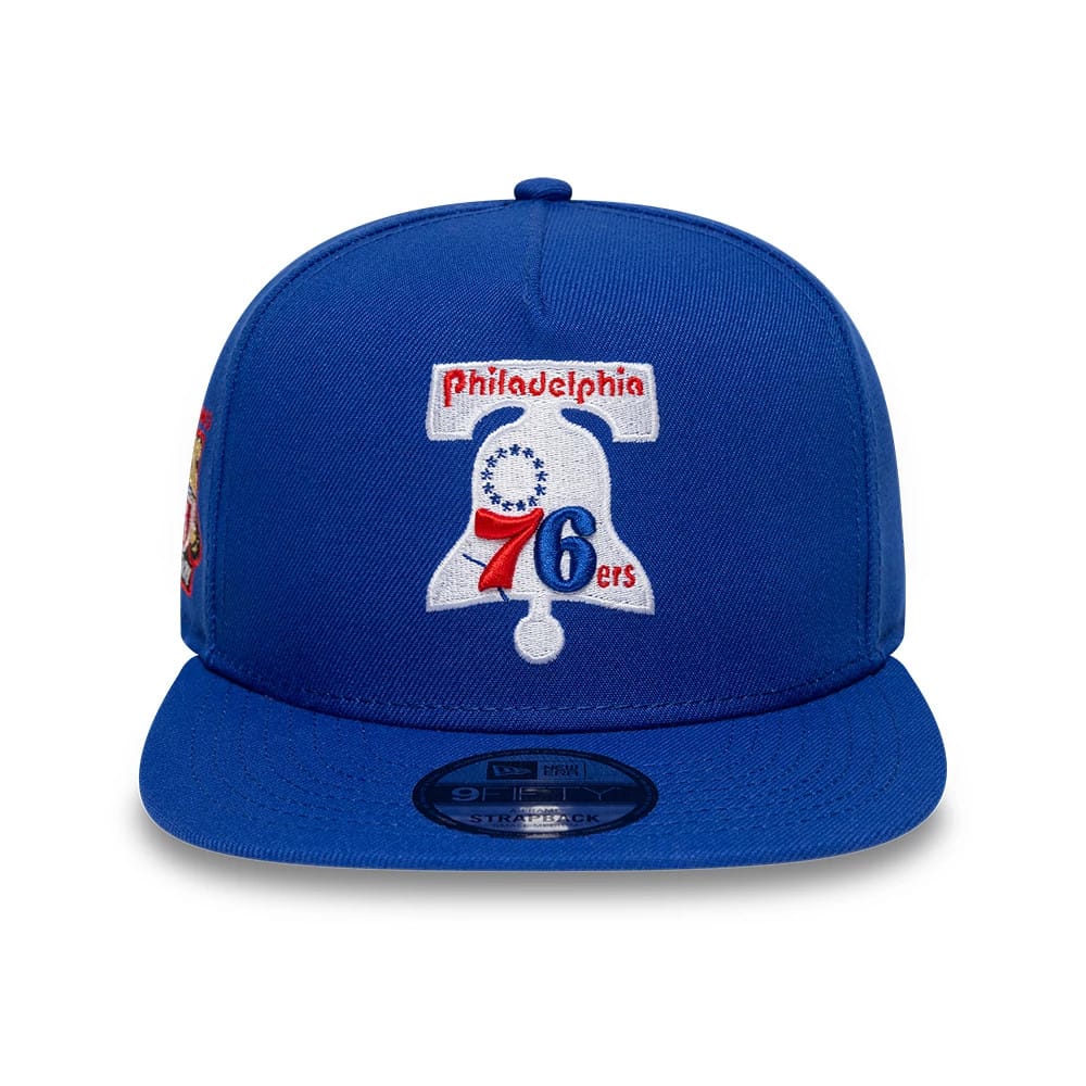 Philadelphia 76ers NBA Hardwood Classic Blue 9FIFTY A-Frame Snapback Adjustable Cap - Image 3