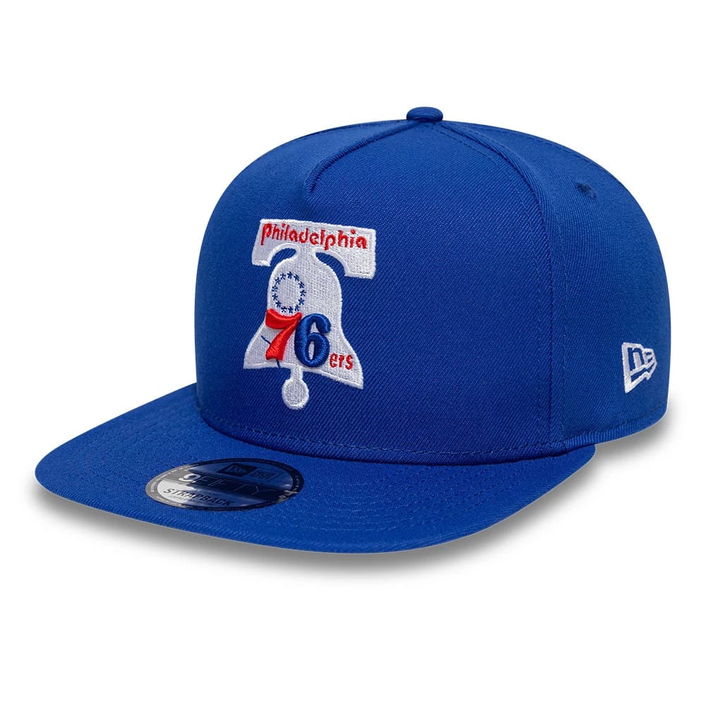 Philadelphia 76ers NBA Hardwood Classic Blue 9FIFTY A-Frame Snapback Adjustable Cap - Image 4
