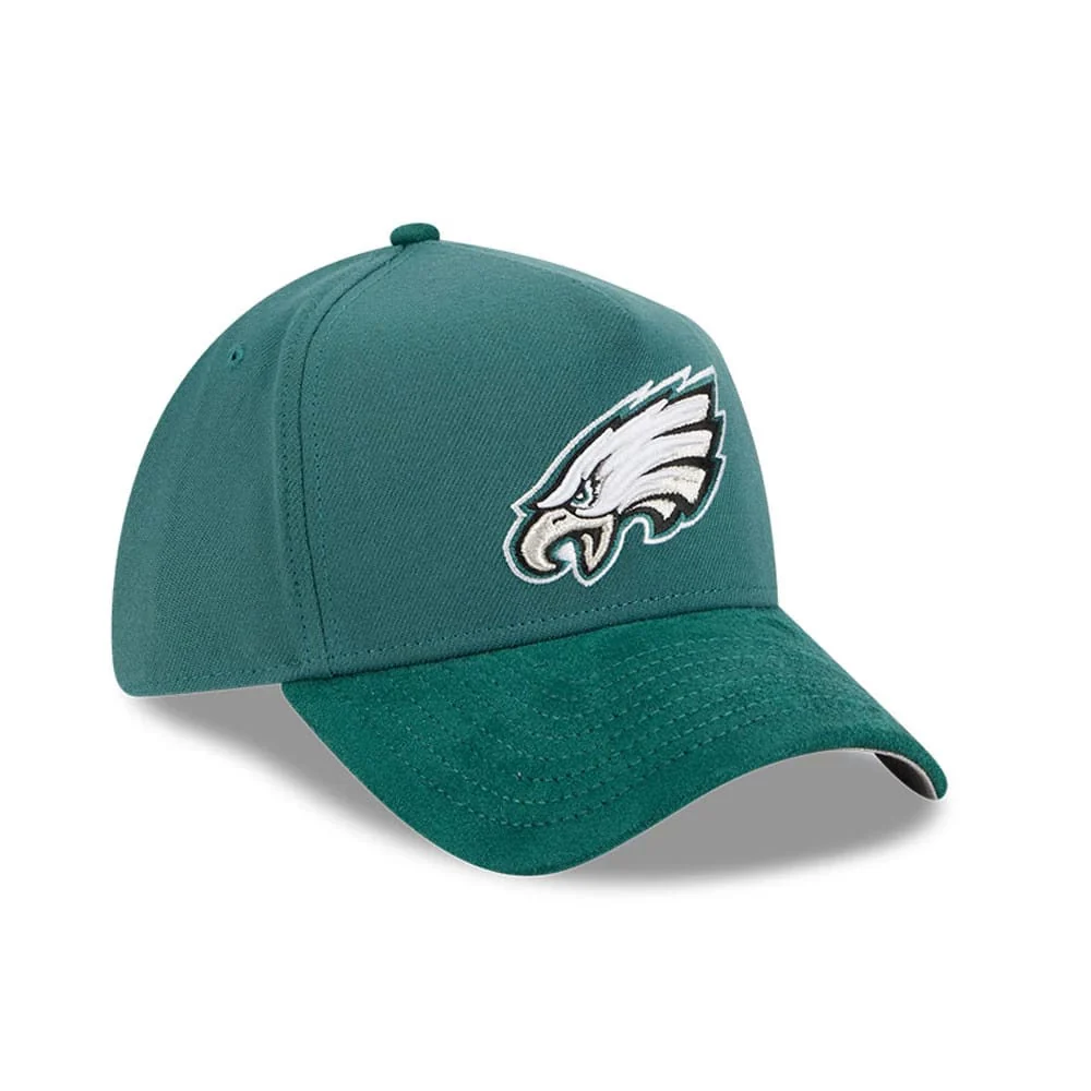 Philadelphia Eagles NFL Suede Dark Green 39THIRTY A-Frame Stretch Fit Cap - Image 4