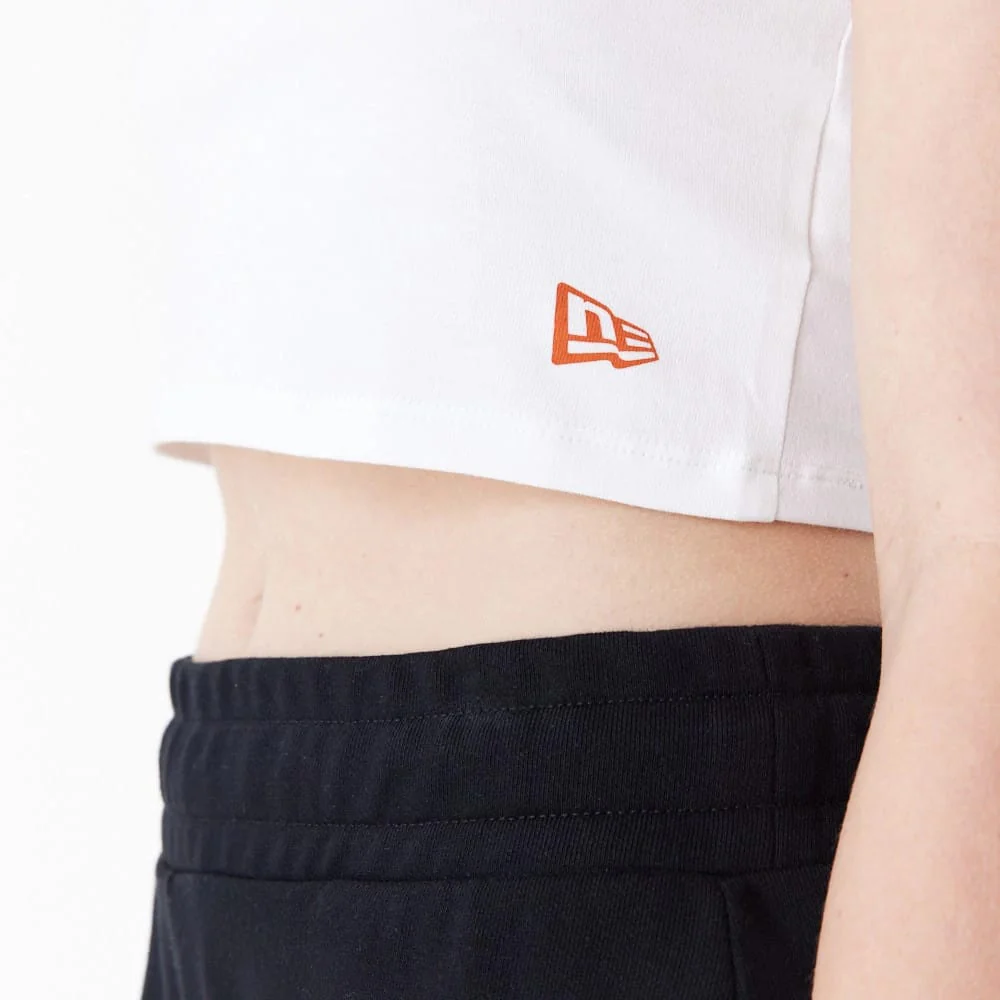 Phoenix Suns Womens NBA Team Wordmark White Crop Tank Top - Image 6