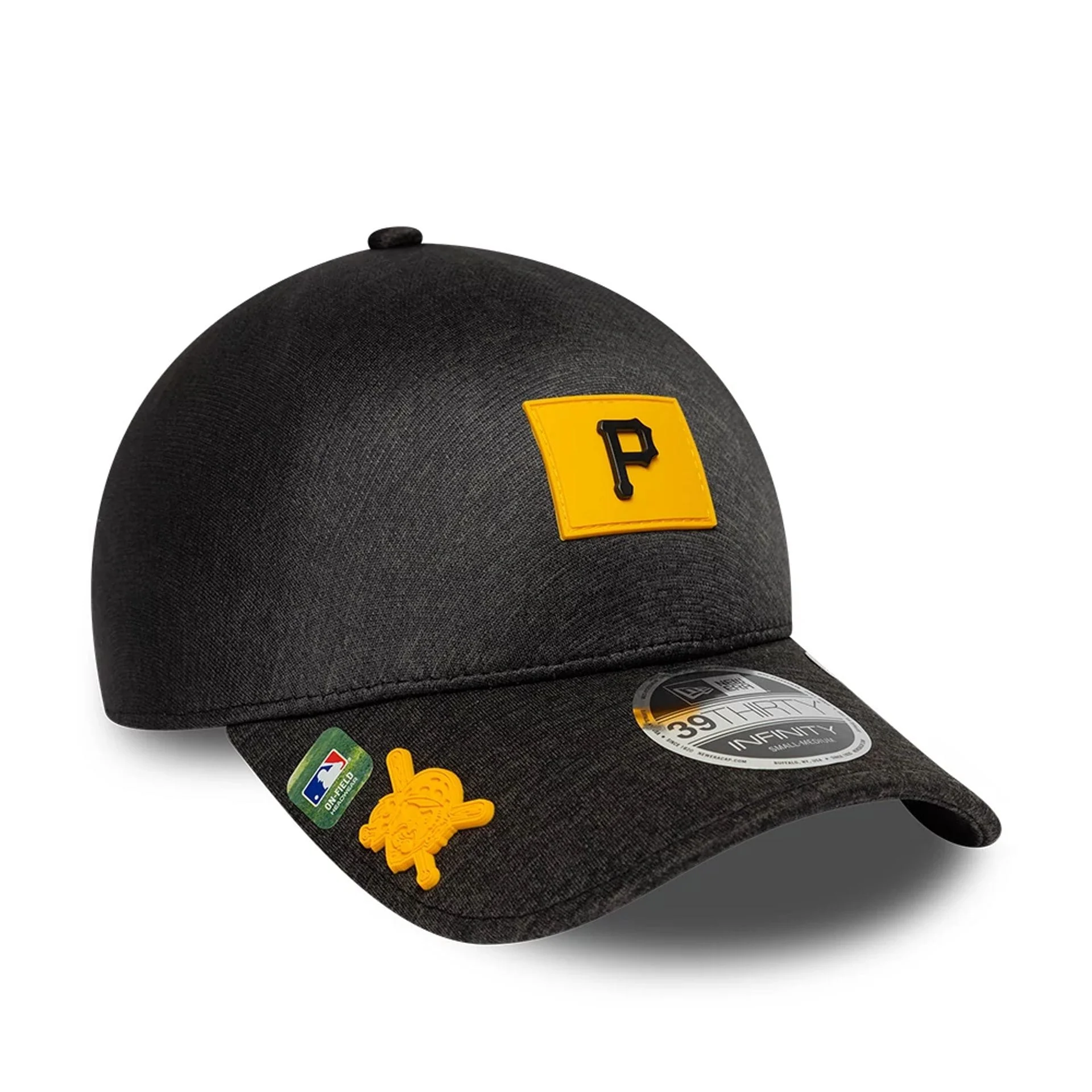 Pittsburgh Pirates MLB Clubhouse Black 39THIRTY Infinity Stretch Fit Cap