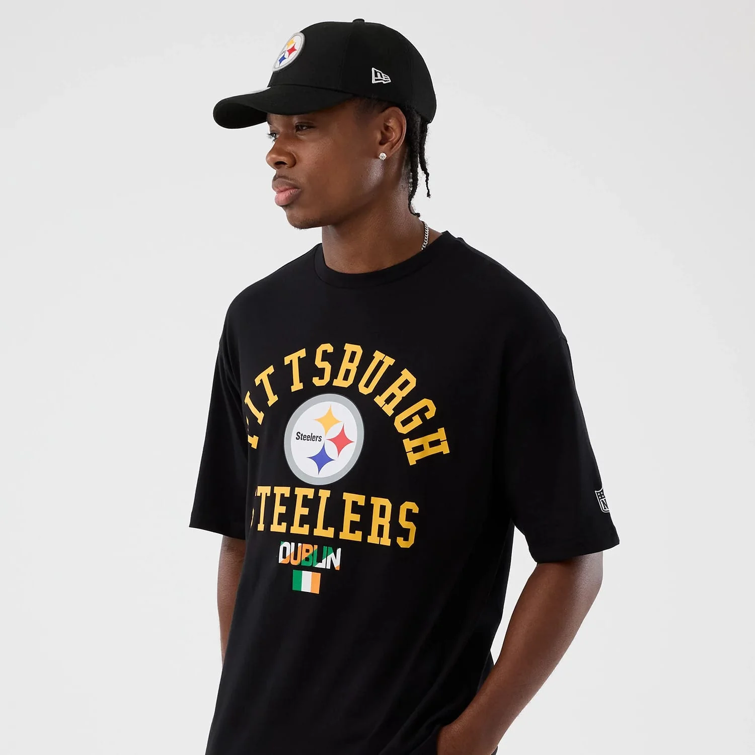 Pittsburgh Steelers NFL International Series Games Black Oversized T-Shirt - Image 7