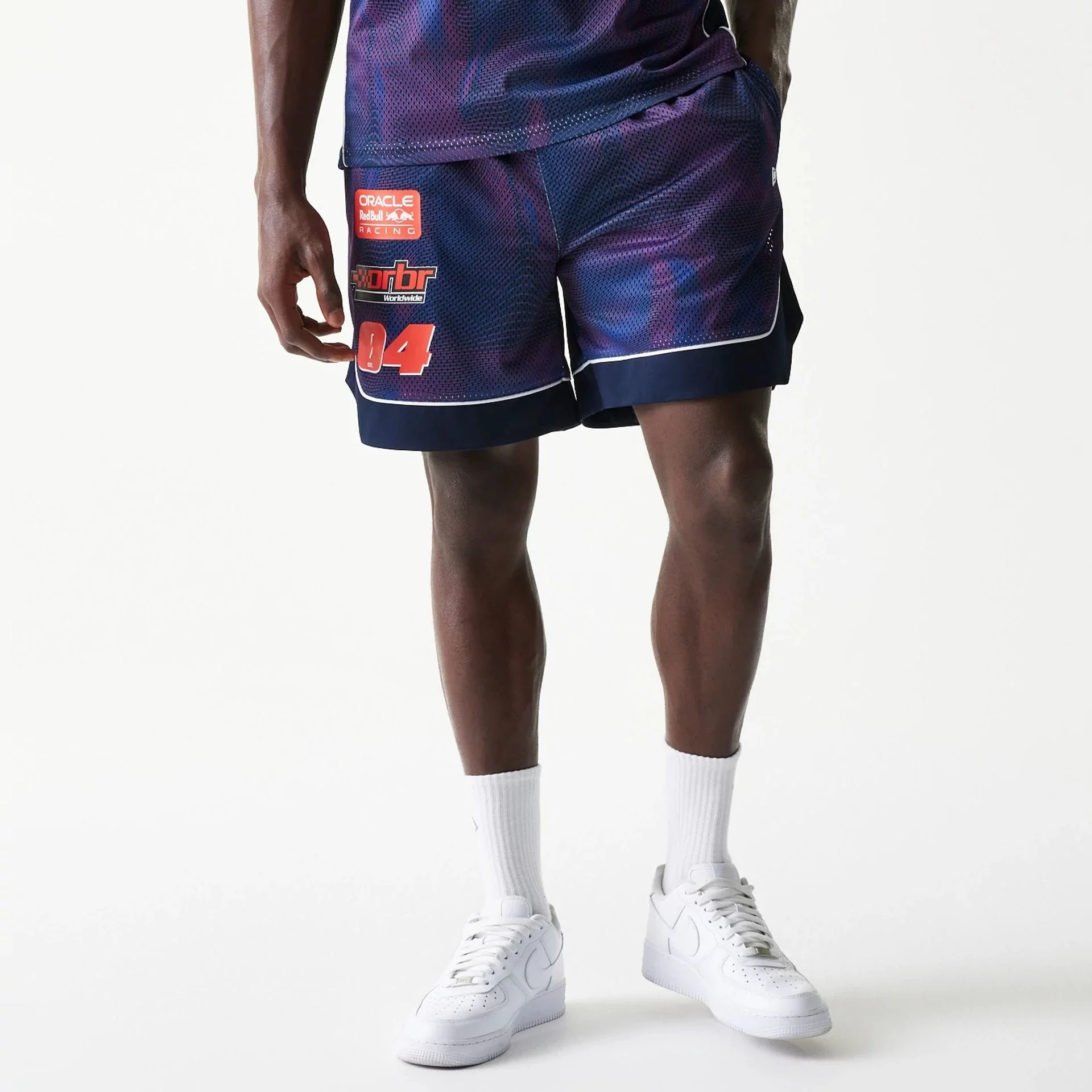 Red Bull Racing Dark Blue Oversized Mesh Shorts