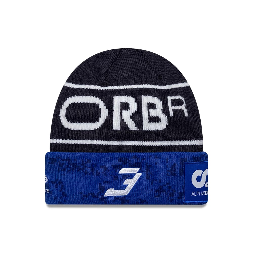 Red Bull Racing Youth Replica Max Verstappen Dark Blue Cuff Knit Beanie Hat - Image 2