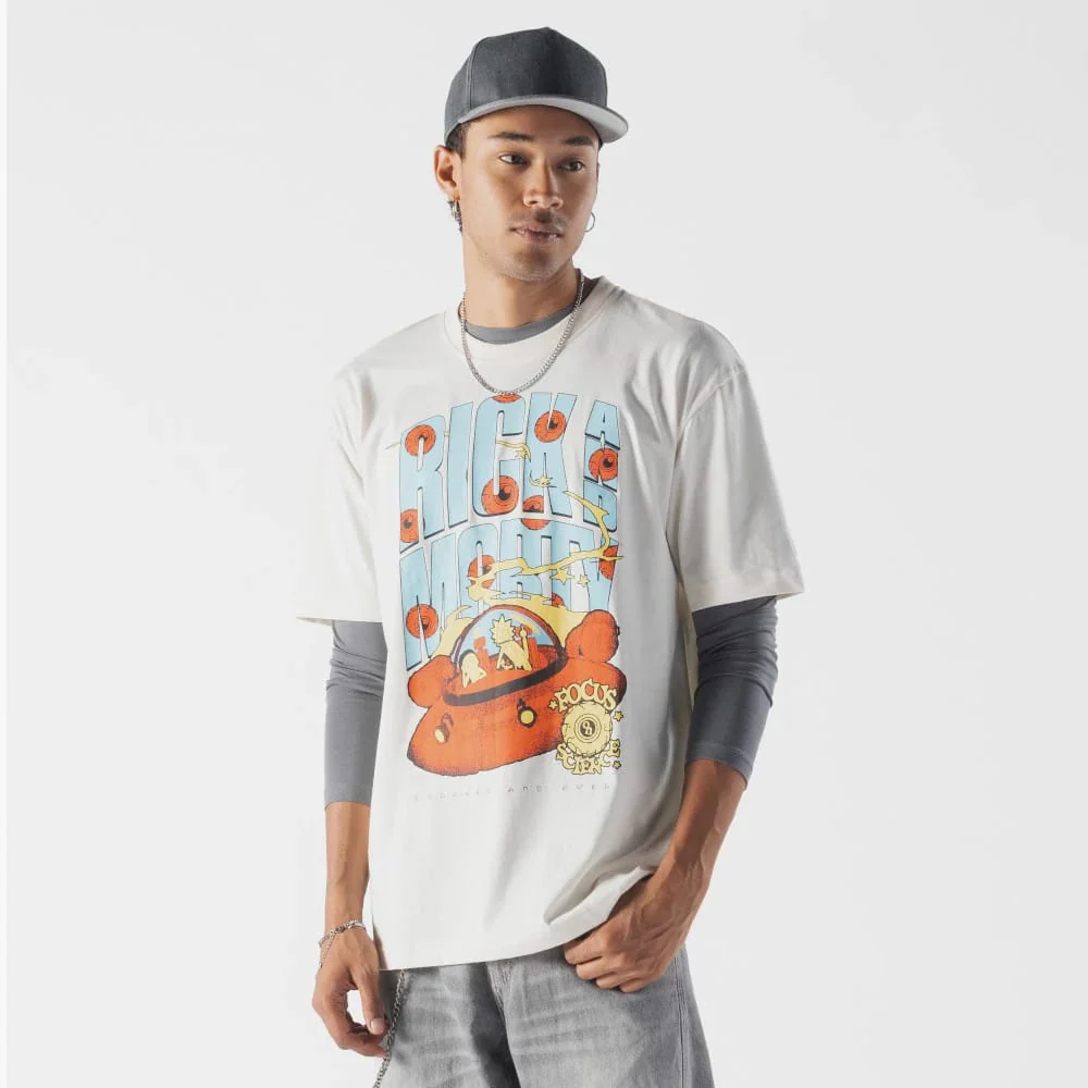 Rick And Morty Cream T-Shirt