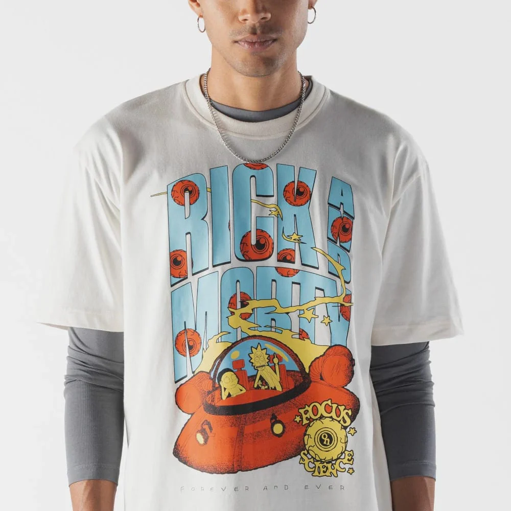 Rick And Morty Cream T-Shirt - Image 4