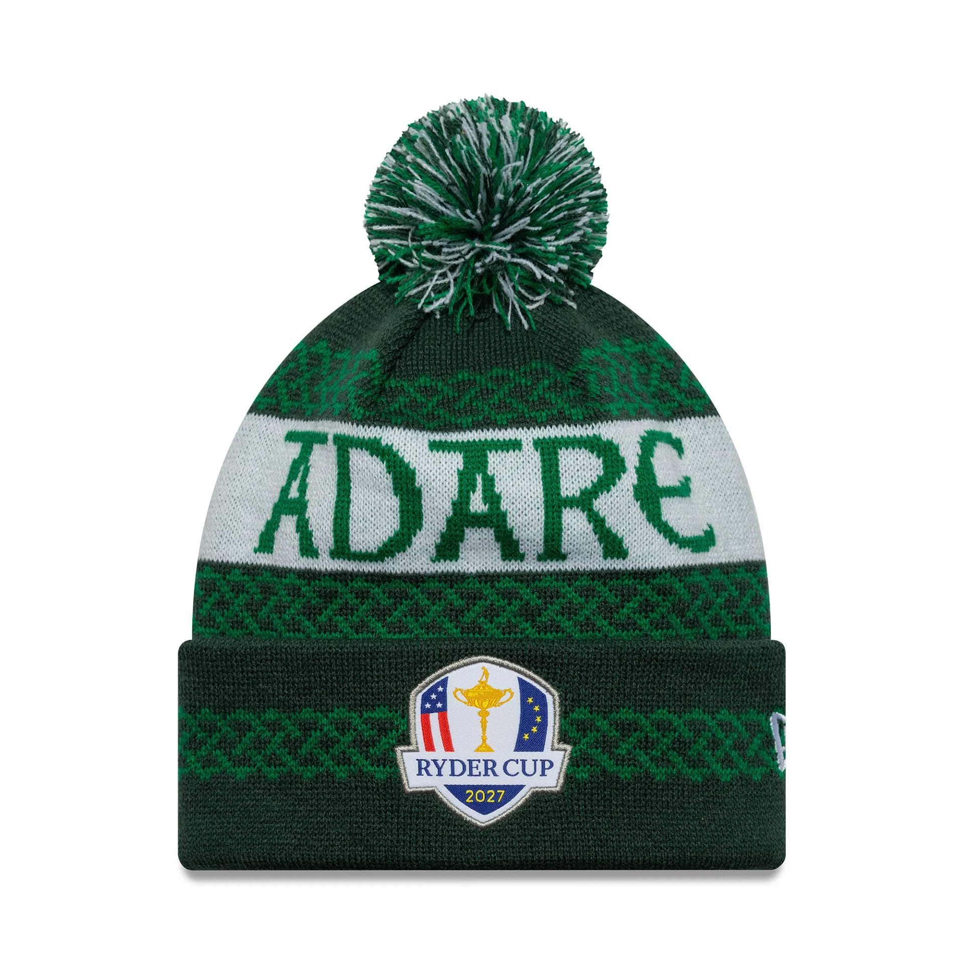 Ryder Cup Europe 2027 Adare Manor Green Bobble Knit Beanie Cap