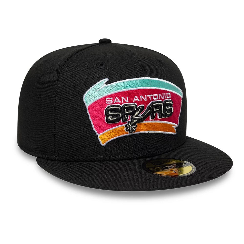 San Antonio Spurs NBA Hardwood Classic Black 59FIFTY Fitted Cap - Image 3