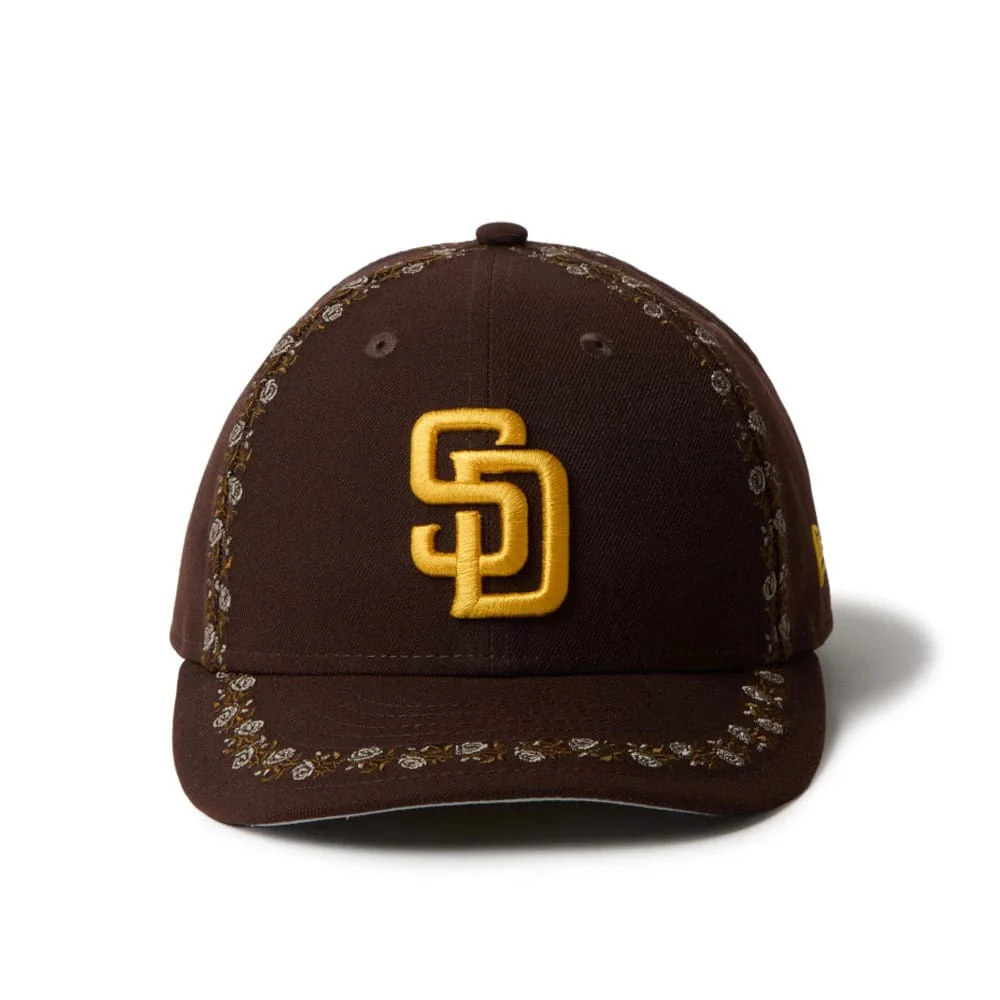 San Diego Padres MLB Rose Emblem Dark Brown Low Profile 59FIFTY Fitted Cap - Image 2
