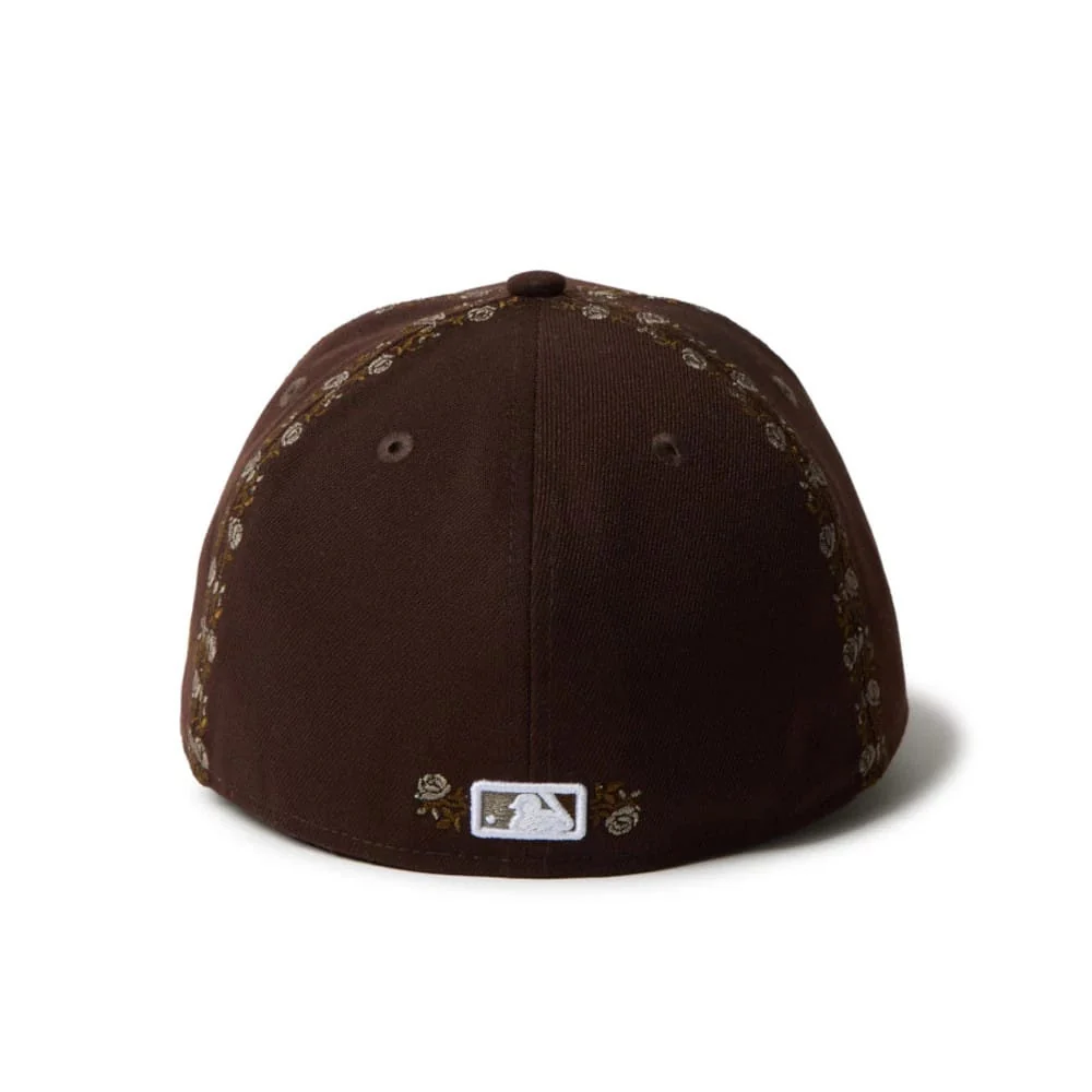 San Diego Padres MLB Rose Emblem Dark Brown Low Profile 59FIFTY Fitted Cap - Image 3