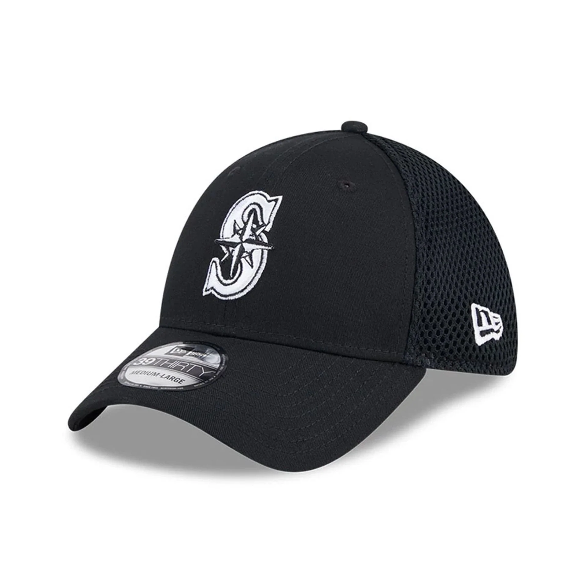 Seattle Mariners MLB Evergreen Neo Black 39THIRTY Stretch Fit Cap