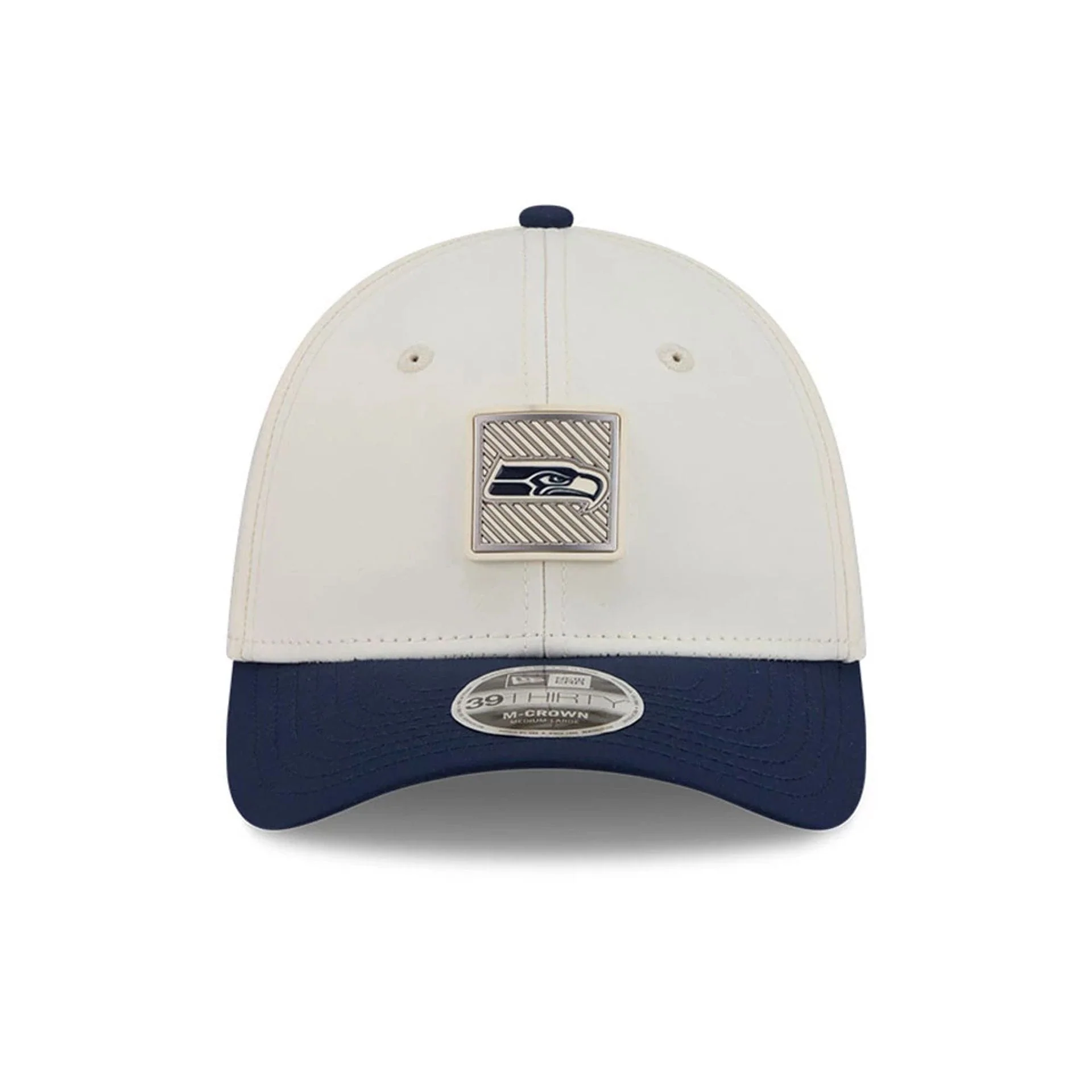 Seattle Seahawks NFL Training 2026 White 39THIRTY M-Crown Stretch Fit Cap - Image 2