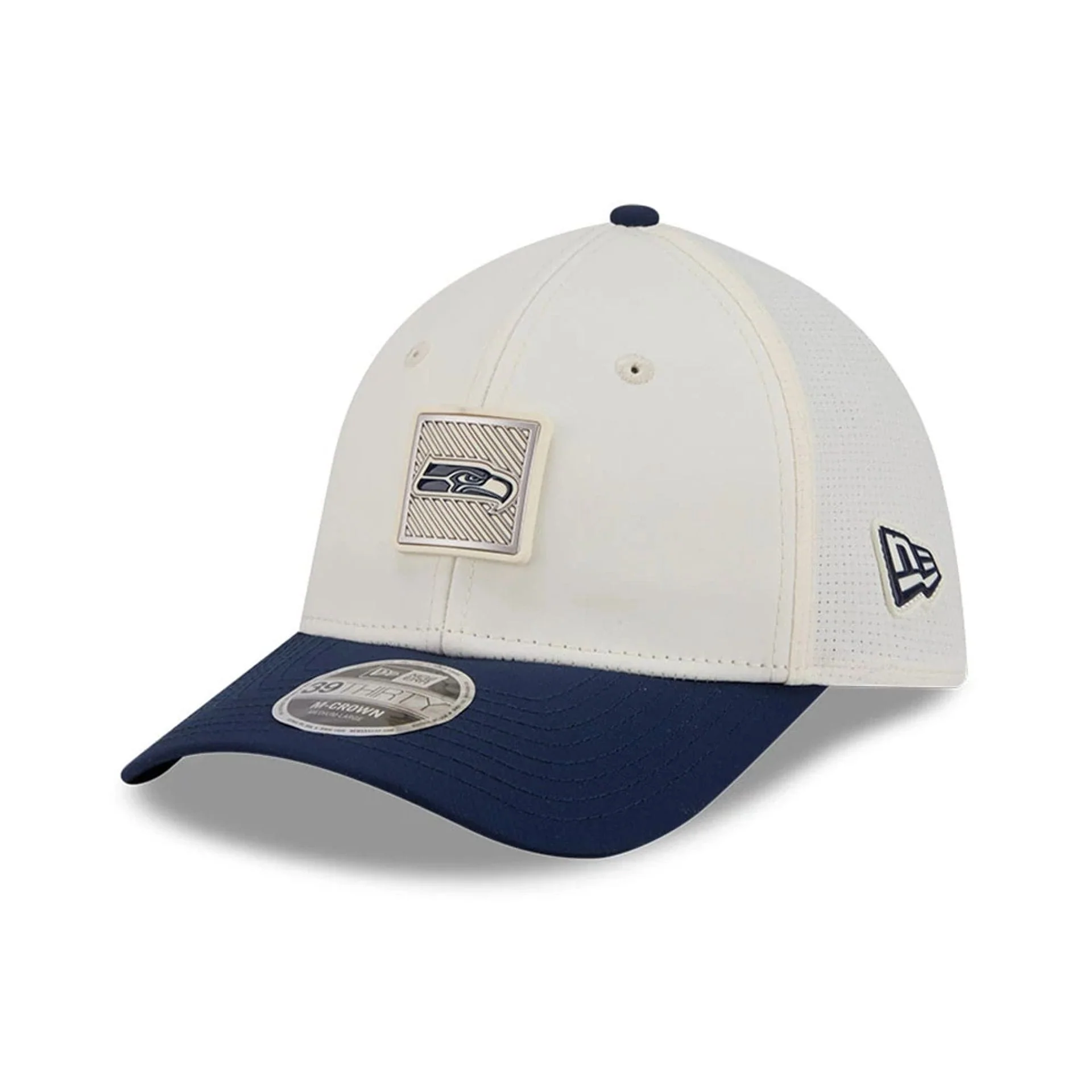 Seattle Seahawks NFL Training 2026 White 39THIRTY M-Crown Stretch Fit Cap - Image 3