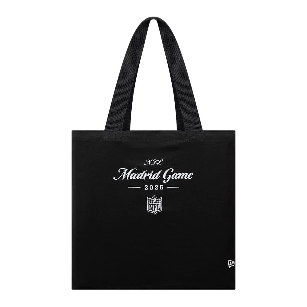 Shield Logo NFL Madrid Game 2025 Black Tote Bag