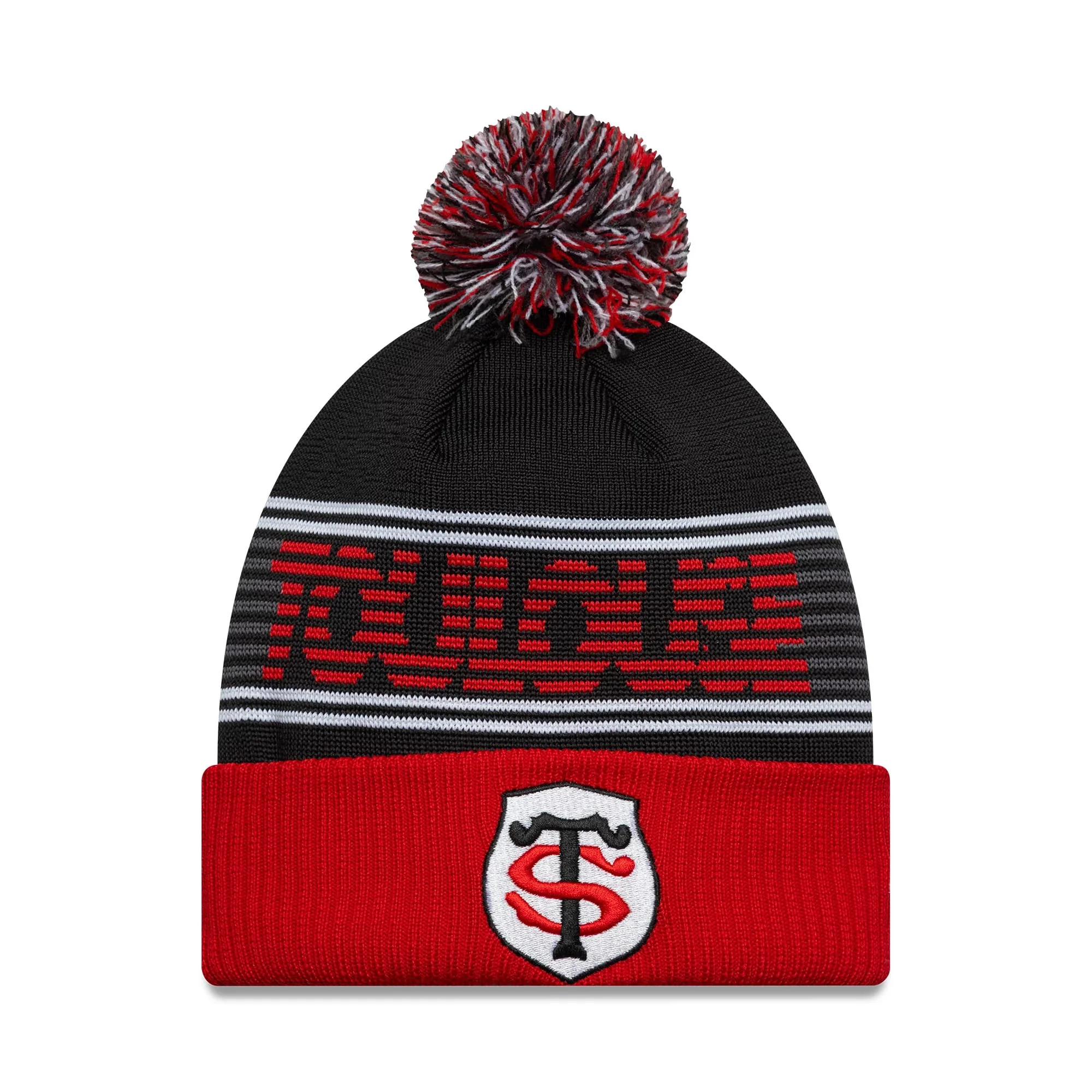 Stade Toulousain Black Bobble Knit Beanie Hat
