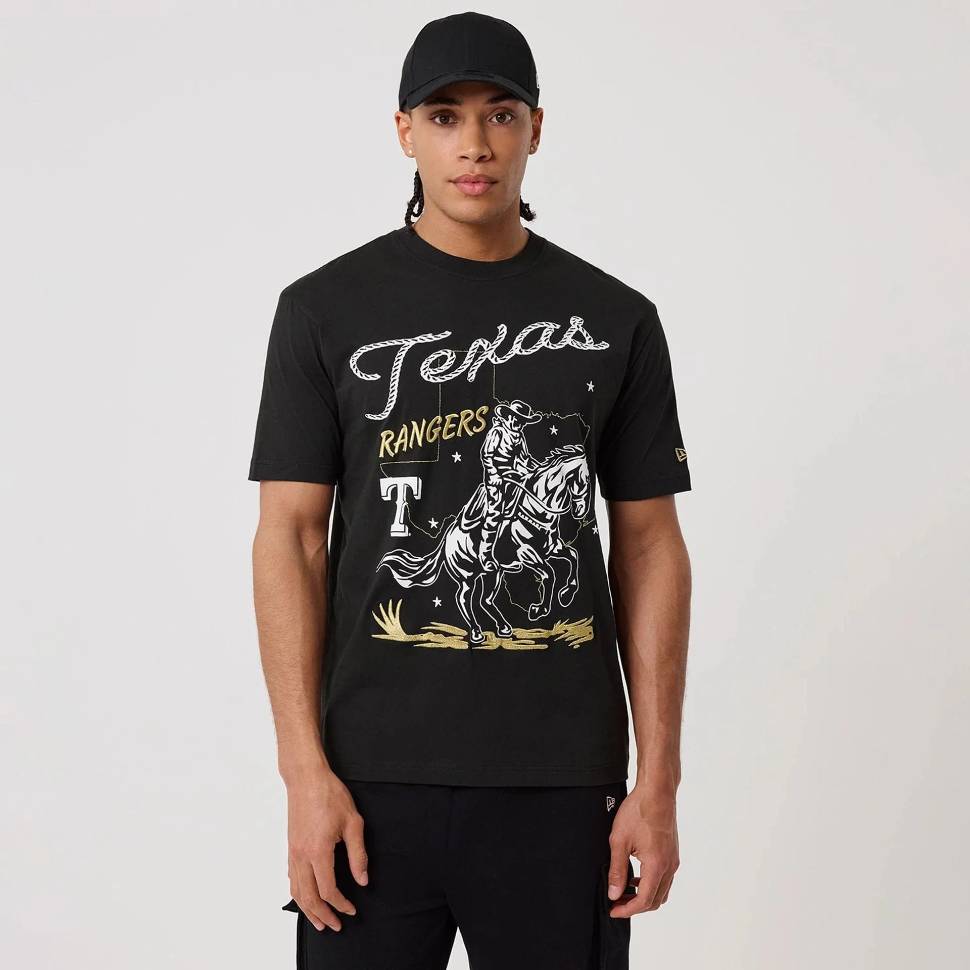 Texas Rangers MLB Cowboy Graphic Black T-Shirt
