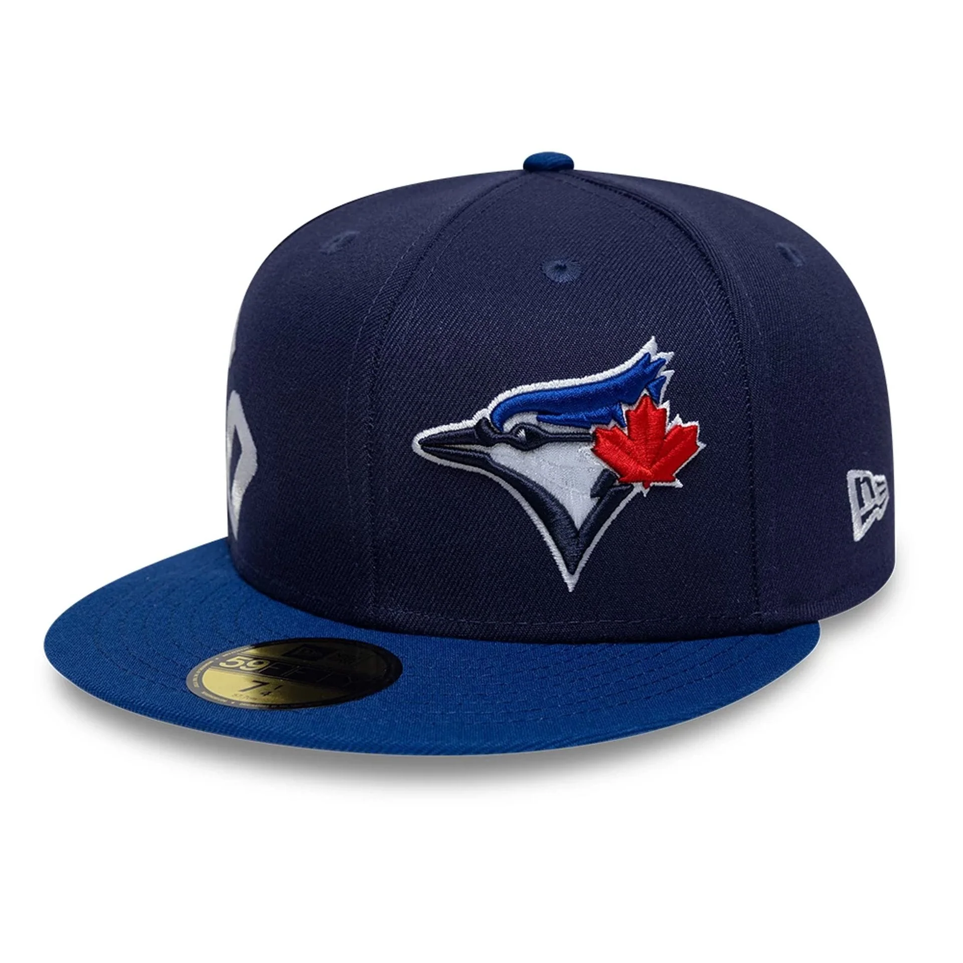 Toronto Blue Jays MLB Multi Logo Satin Lined Navy 59FIFTY Fitted Cap - Image 4