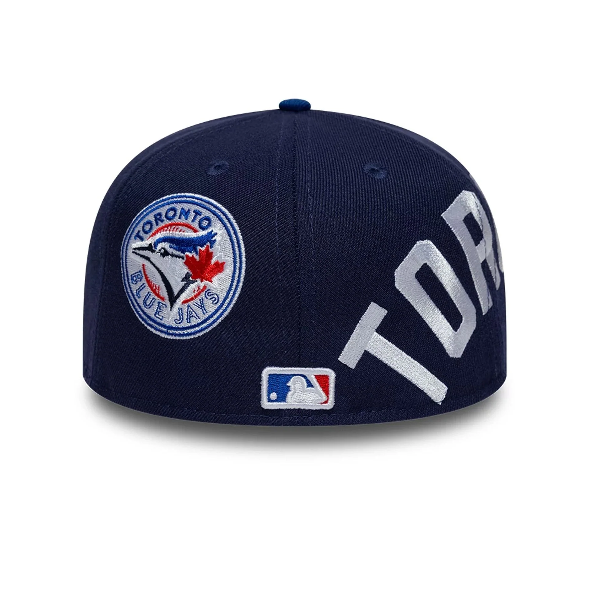 Toronto Blue Jays MLB Multi Logo Satin Lined Navy 59FIFTY Fitted Cap - Image 5