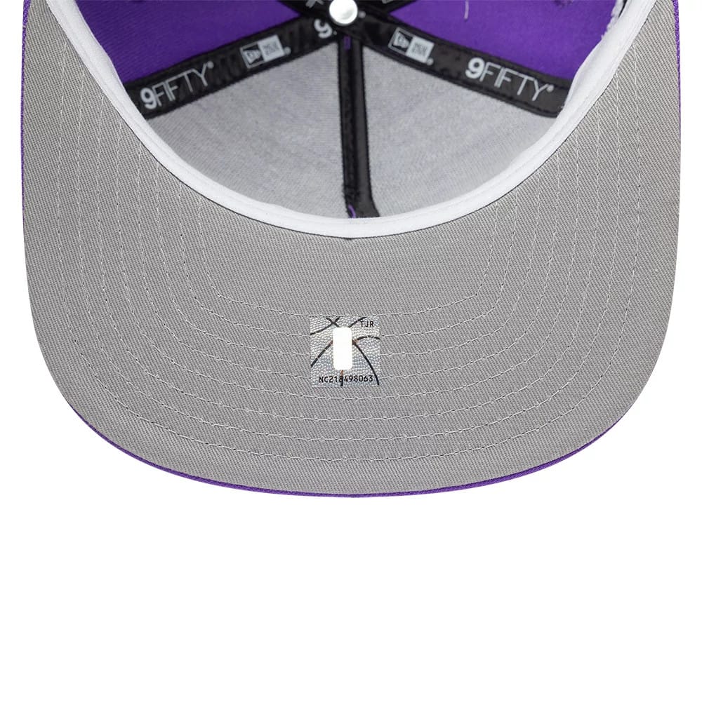 Toronto Raptors NBA Hardwood Classic Bright Purple 9FIFTY A-Frame Snapback Adjustable Cap - Image 2