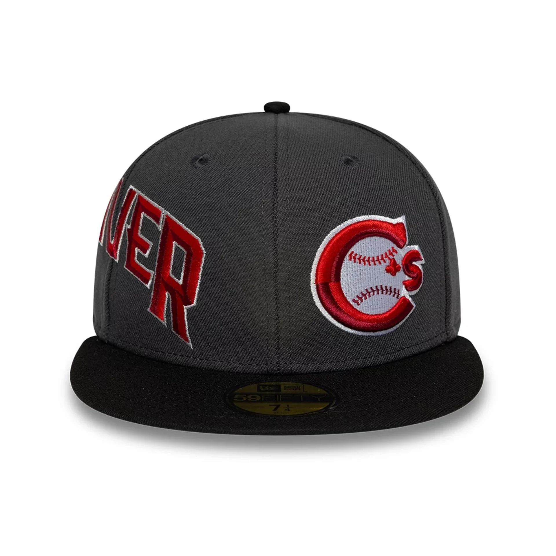 Vancouver Canadians MiLB Multi Logo Satin Lined Charcoal 59FIFTY Fitted Cap - Image 3