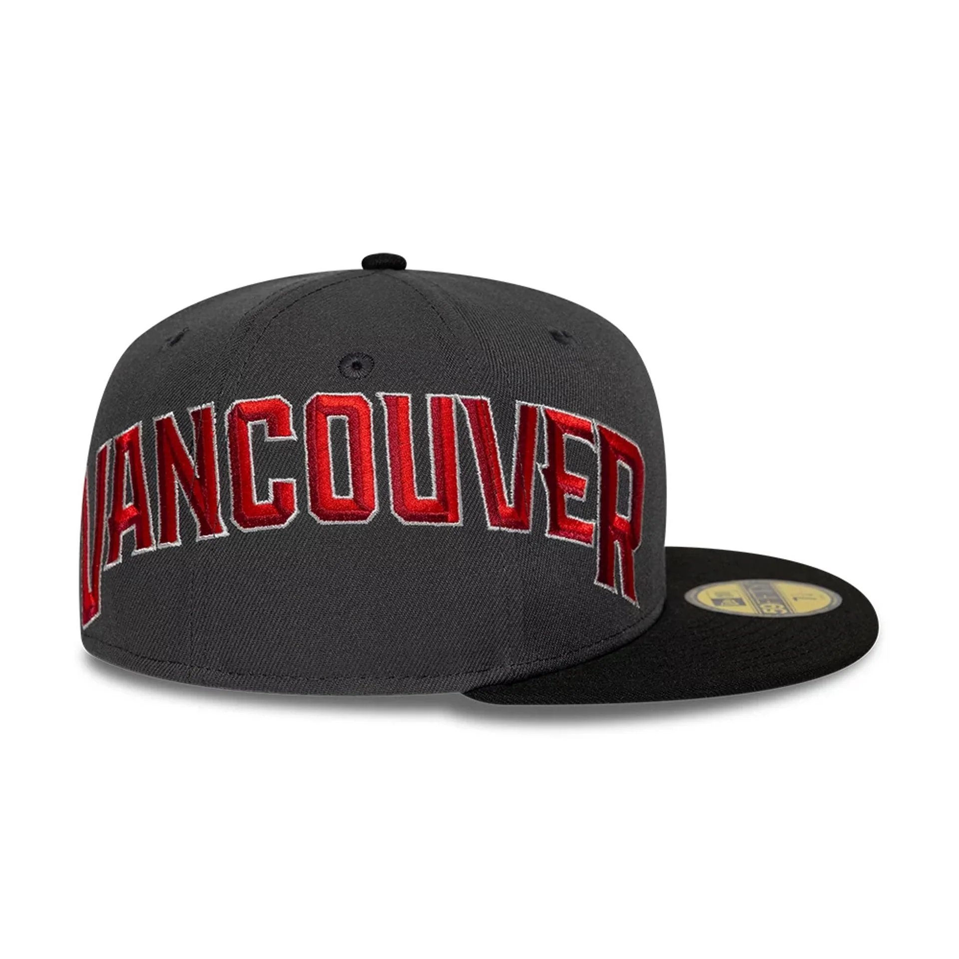 Vancouver Canadians MiLB Multi Logo Satin Lined Charcoal 59FIFTY Fitted Cap - Image 7