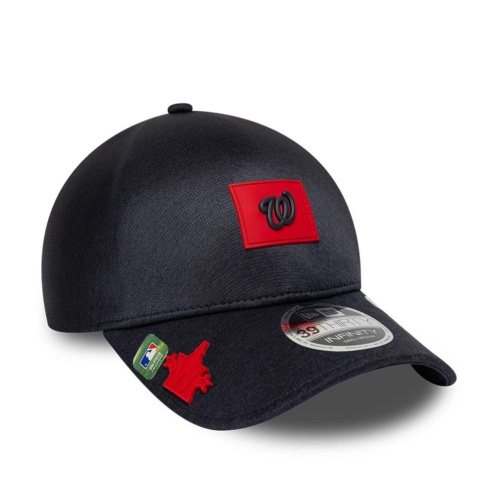 Washington Nationals MLB Clubhouse Black 39THIRTY Infinity Stretch Fit Cap