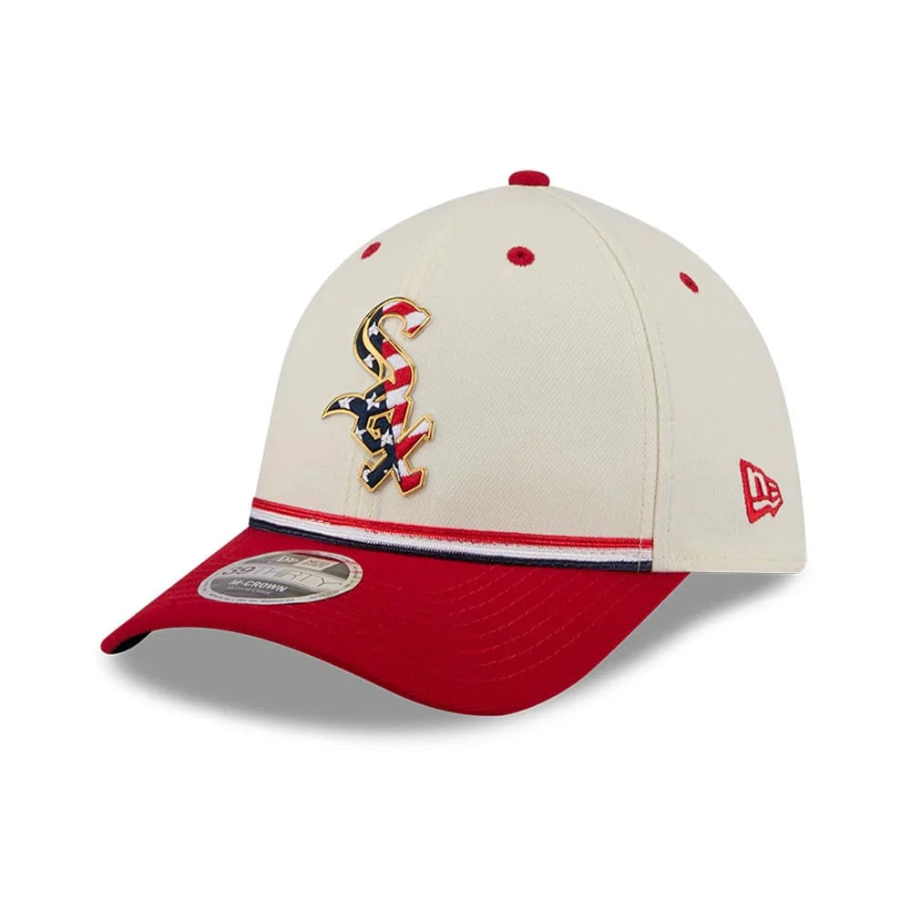 White Sox MLB 4th Of July 2026 Cream 39THIRTY M-Crown Stretch Fit Cap - Image 3