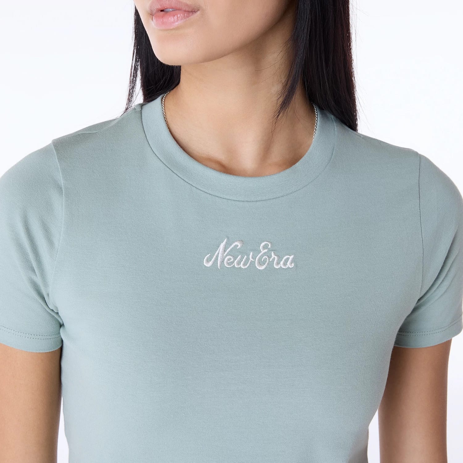 Womens New Era Slim Pastel Blue T-Shirt - Image 3