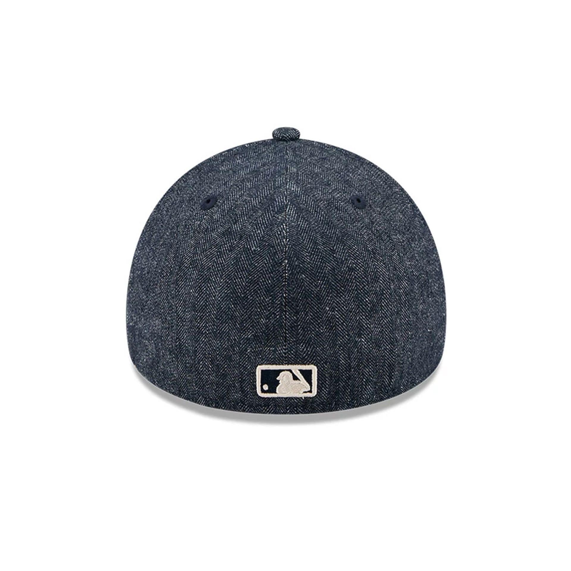 Yankees MLB Herringbone Denim Navy 59FORTY A-Frame Fitted Cap - Image 7